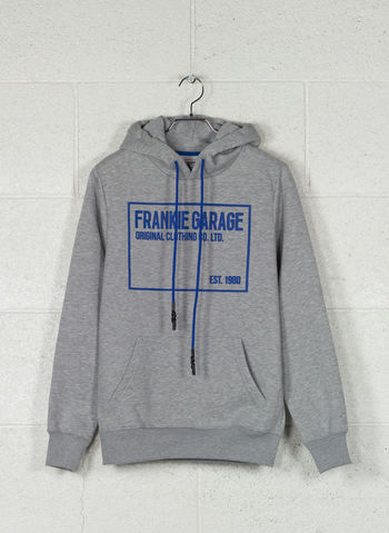 FELPA CON CAPPUCCIO, GRIGIO, small