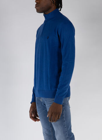 MAGLIONE 1/2 ZIP MISTO COTONE, 237 AVIO, small
