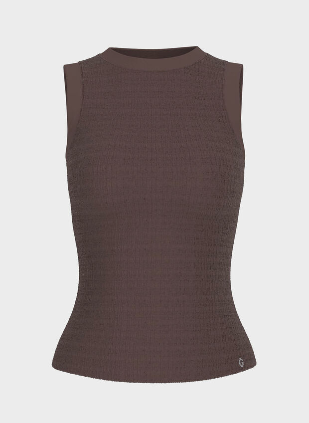 TOP CANOTTA CON STRASS, F1I7 COFFE, large
