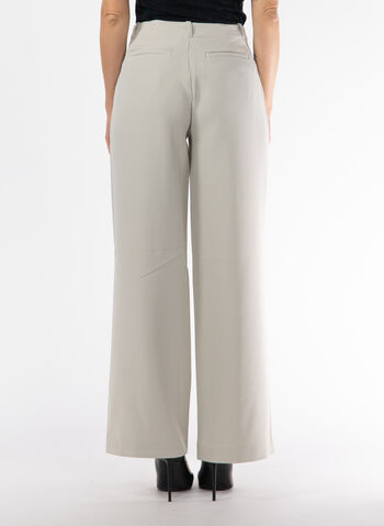 PANTALONE DRITTO IN CR&Ecirc;PE PLISSETTATO, PD7 PANNA, small