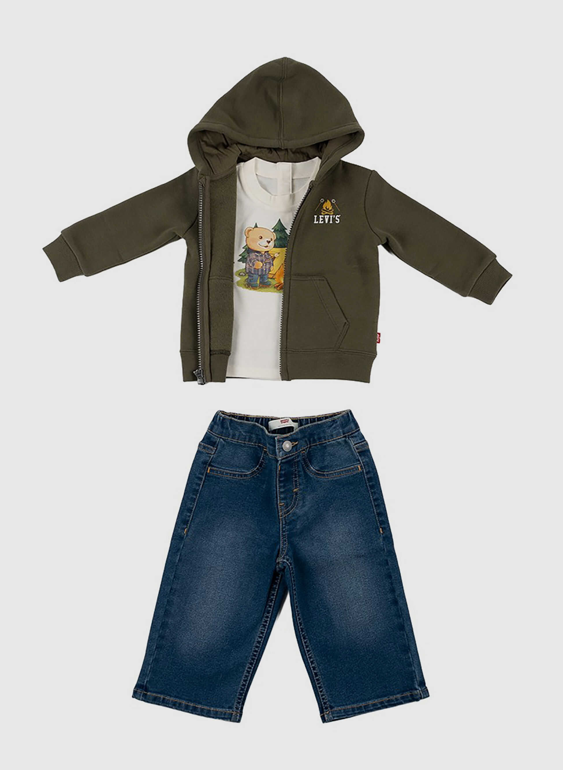 Completino Tris Felpa+Jeans+T-Shirt