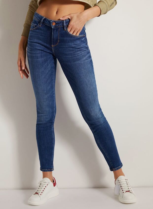 GUESS JEANS SKINNY A VITA ALTA Blu Donna | Sport85
