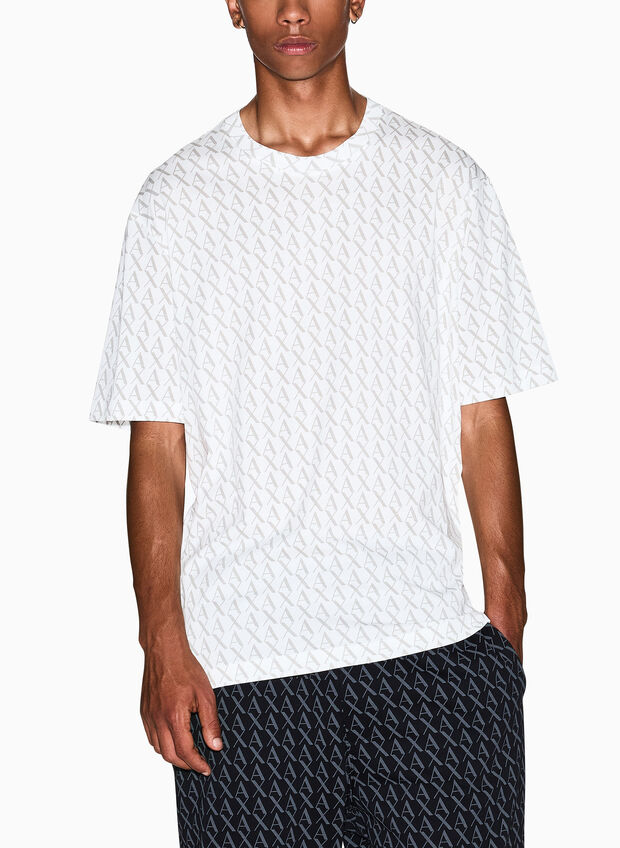 T-SHIRT STAMPA ALL OVER, F0017 OFF WHT, large
