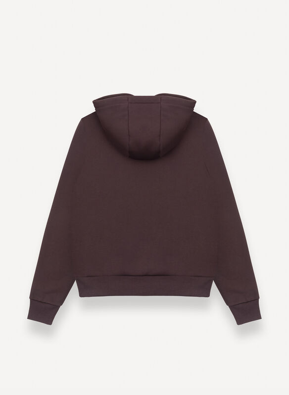 FELPA COTTON HOODIE, 790 COFFEE, medium