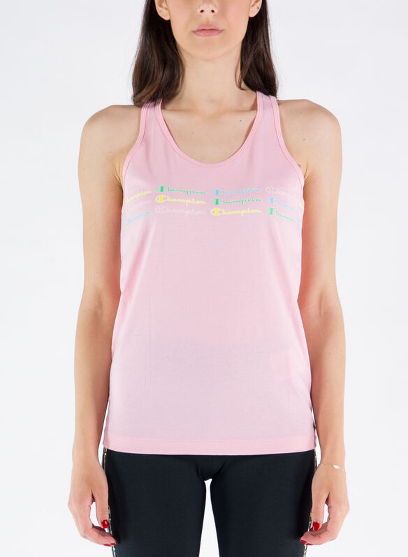 CANOTTA LOGO MULTICOLORE, PS024PINK, medium