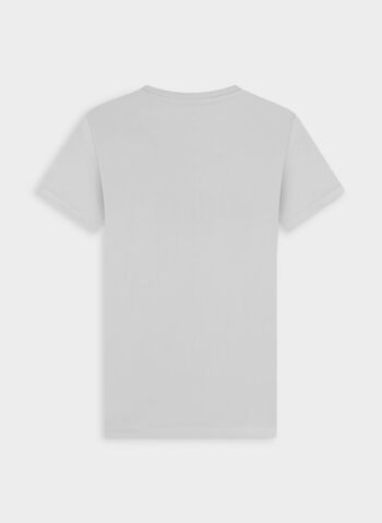 T-SHIRT RHINESTONE LOGO CON STRASS, 02 WHT, small