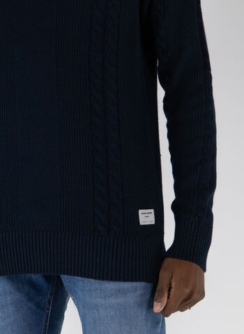 MAGLIONE COLLO ALTO GRID, NAVY BLAZER, small
