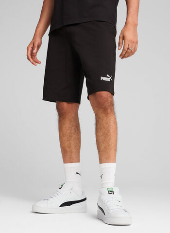 SHORTS IN MAGLIA CON LOGO ESSENTIALS, 01 BLK, small