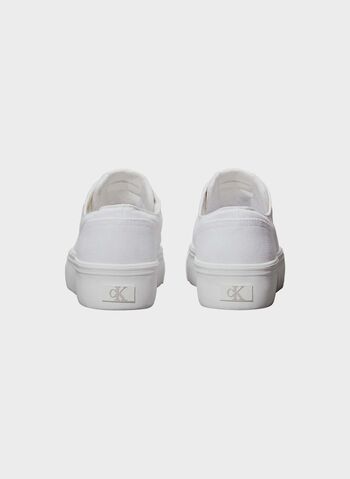 SCARPA IN TELA CON PLATEAU E LOGO, 01W WHT, small
