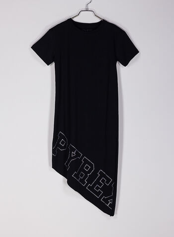 ABITO JERSEY LOGO STRASS, NERO, small