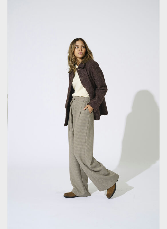 PANTALONE MIRIA CHECK, PUMICE STONE, medium