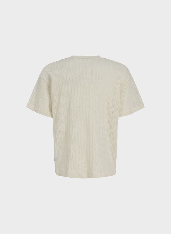 T-SHIRT MAINE FILO TRAFORATA, SEA SALT PANNA, medium