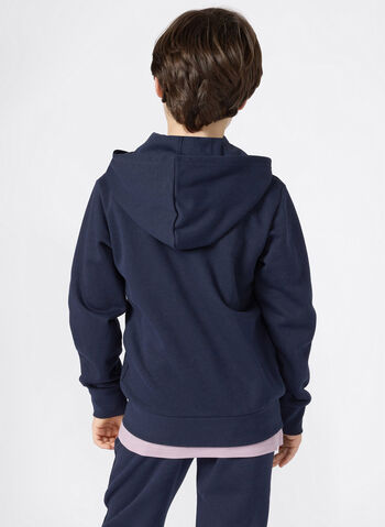 FELPA CON ZIP INTERA CON LOGO SCRIPT RAGAZZO, BS501 NVY, small