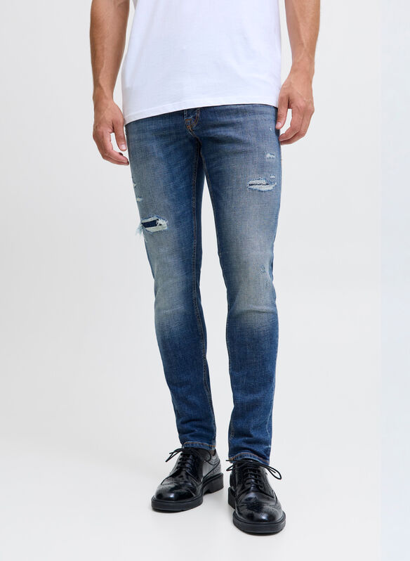 JEANS GLENN MICRO ROTTURE, BLUE DENIM, medium