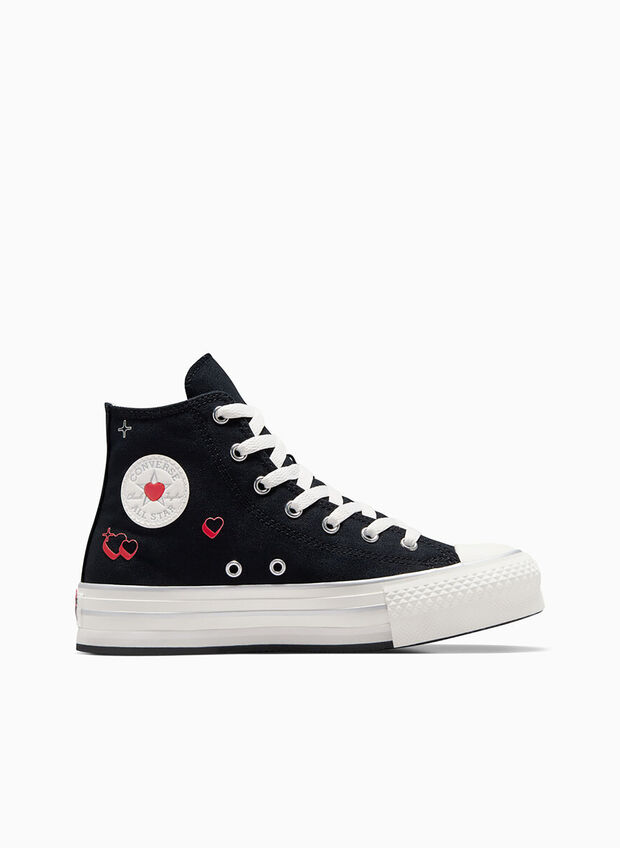 SCARPA CHUCK TAYLOR ALL STAR  PLATFORM Y2K HEART RAGAZZA, 001 BLK, large