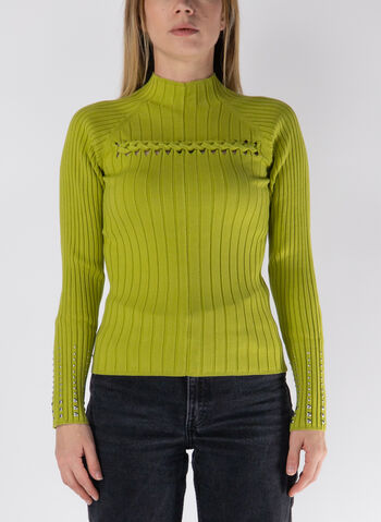 MAGLIONE A COSTINA CON BORCHIETTE, 60540 GREEN, small