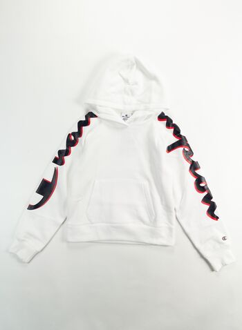 FELPA  CON CAPPUCCIO RAGAZZA, WW001WHT, small