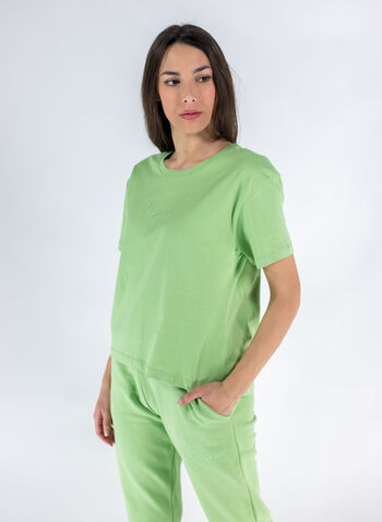 T-SHIRT CROP MICRO LOGO RICAMO, , small