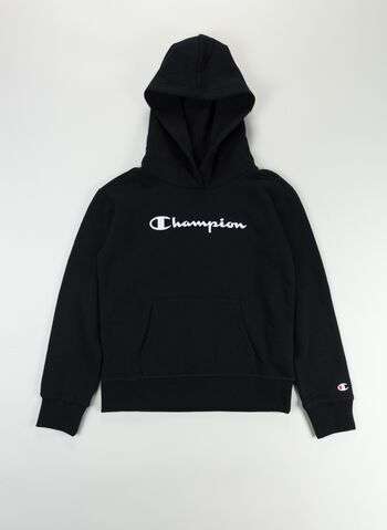 FELPA CON CAPPUCCIO RAGAZZA, KK001BLK, small