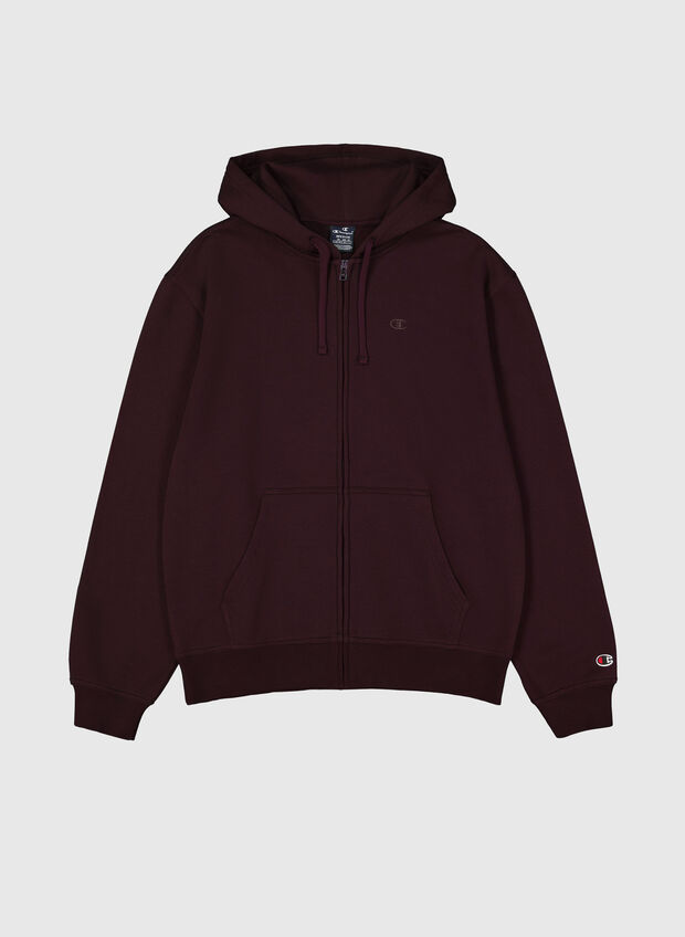 FELPA FULL ZIP CON RICAMO LOGO, RS522 BORDEAUX, large