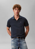 POLO IN PIQU&Eacute; DI COTONE CON COLLETTO APERTO, PQ6 NVY, thumb