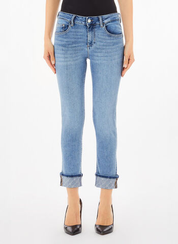 JEANS MONROE RISVOLTO STRASS, 78757 STONE, small