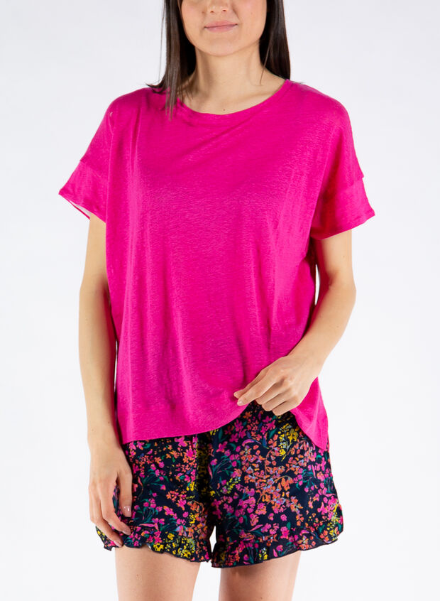 T-SHIRT FIAMMATA IN LINO, , large