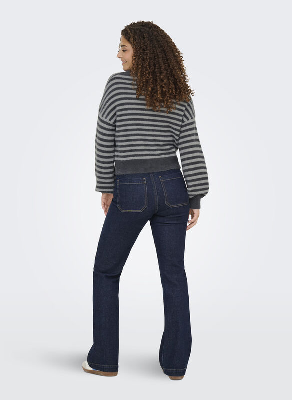MAGLIONE PIUMO CROP, BLACKENED PEARL, medium