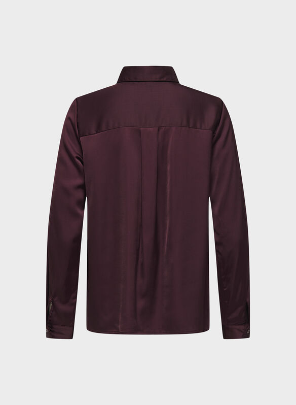 CAMICIA MIKA SATIN, DECADENT CHOCOLATE, medium