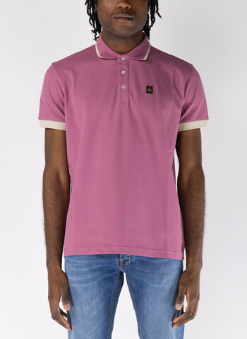 POLO A MANICA CORTA NRAY CON BORDINO IN PIQUET, D01611 CIPOLLA, small