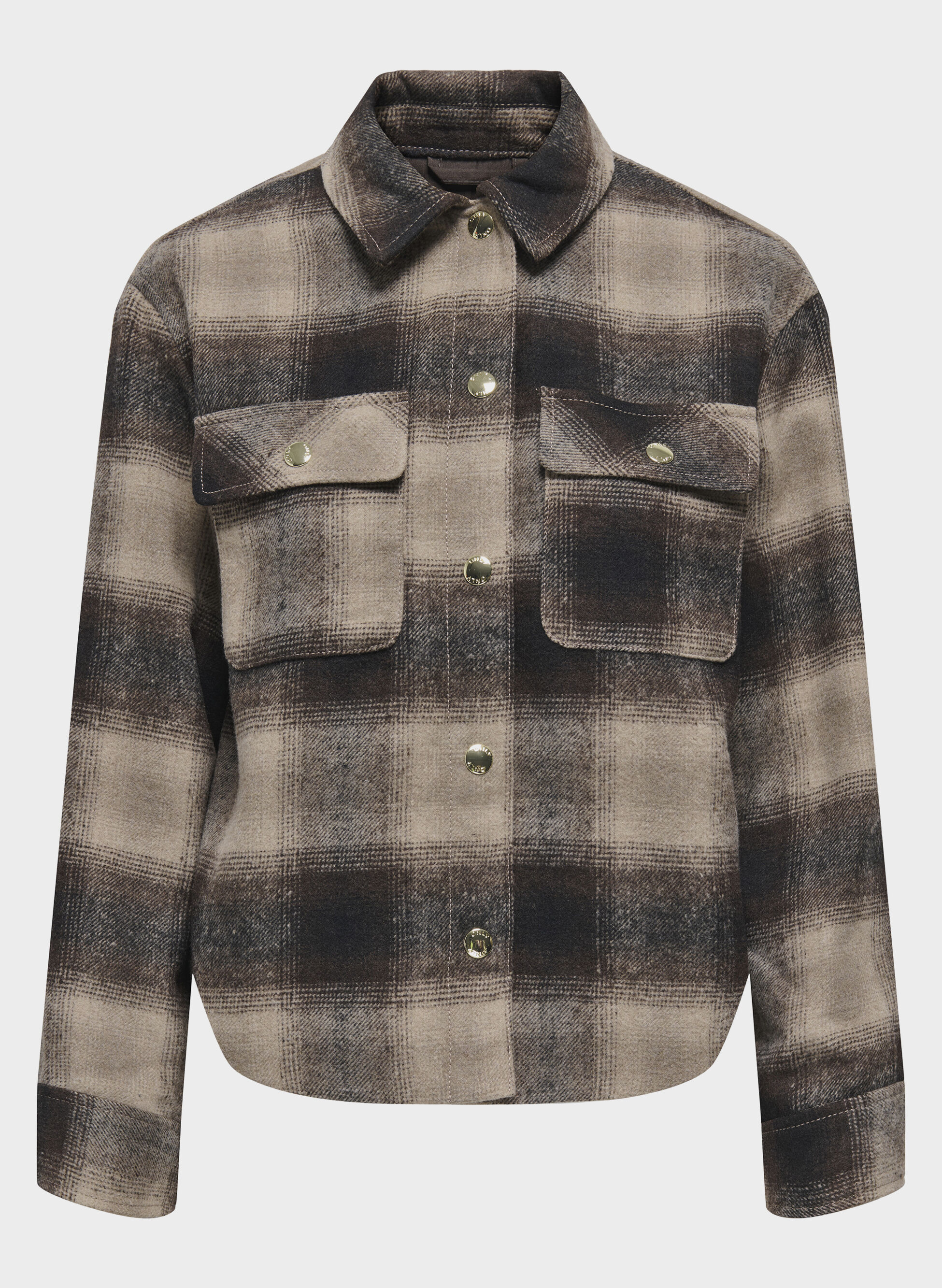 Giacca Shacket Bottoni Check