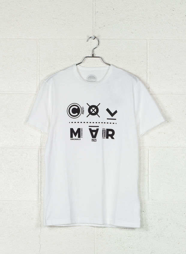 T-SHIRT CON LOGO, 01WHT, large