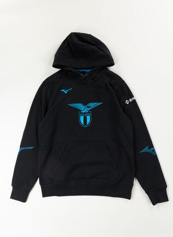 FELPA CON CAPPUCCIO LOGO SS LAZIO 2022-23 RAGAZZO, 09 BLACK, small