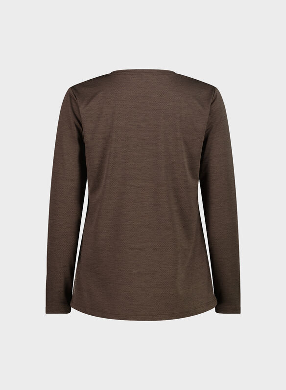 MAGLIA A MANICA LUNGA IN JERSEY, Q957 TOFFEE, medium