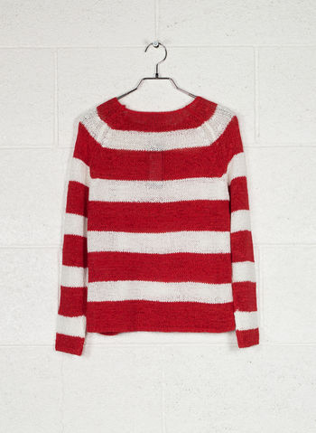 MAGLIONE STRIPED KNITTED PULLOVER, FLAME CLOUD, small