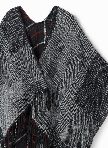 PONCHO PARIS CHECK, 2000 BLK, small