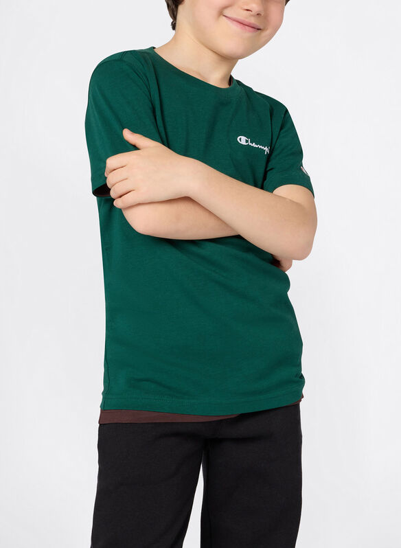 T-SHIRT CON LOGO RICAMATO PICCOLO ICONS RAGAZZO, GS584 GREEN, medium