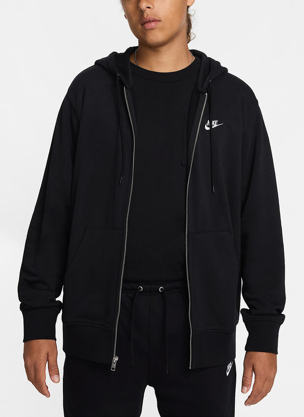 FELPA FULL ZIP CLUB IN FRENCH TERRY, 010 BLK, large