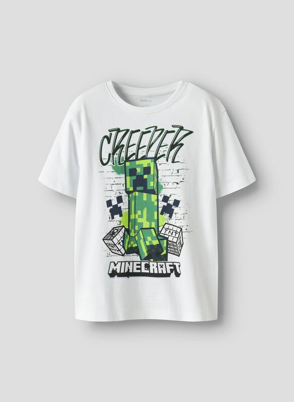 T-SHIRT MINECRAFT RAGAZZO, BRIGHT WHITE, medium