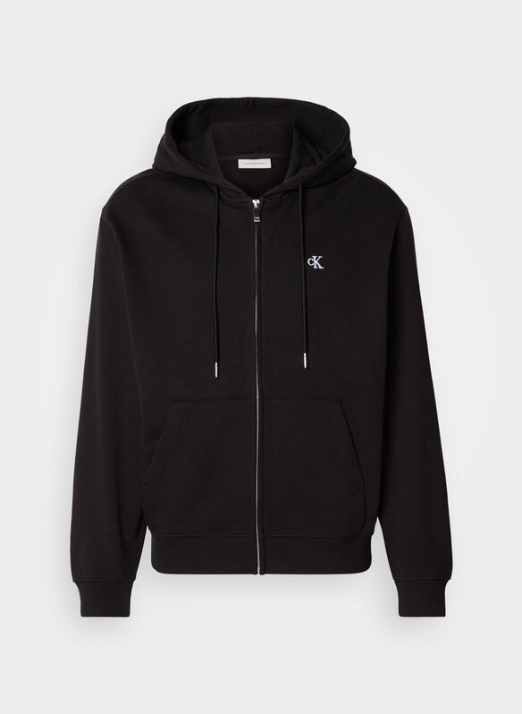 FELPA FULL ZIP CON MICRO LOGO, UB1 BLK, medium