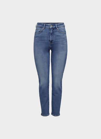JEANS VITA ALTA STRAIGHT FIT, MEDIUM BLUE DENIM, small