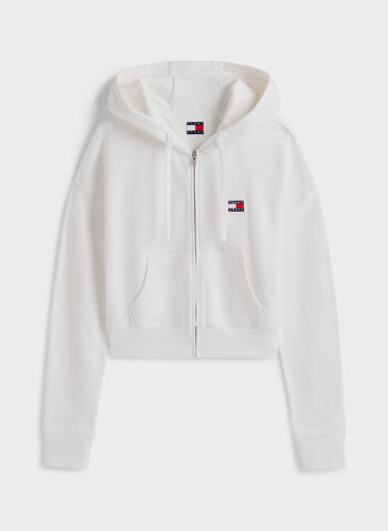 FELPA FULL ZIP BOXY CROP, YBL WHT, small