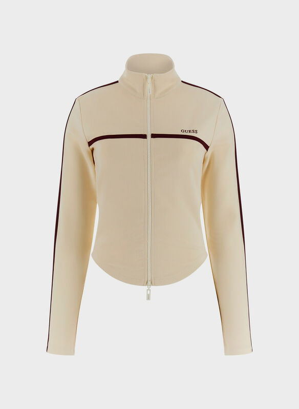 FELPA CON ZIP COMPLETA E LOGO, G047 BURRO, medium