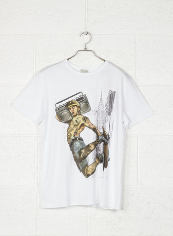 T-SHIRT GRAPHIC SKATER, BIANCO, small