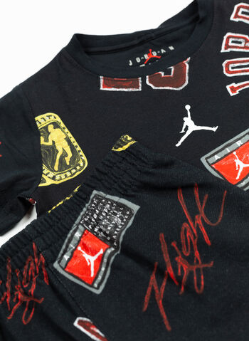 COMPLETO T-SHIRT+ SHORTS JORDAN 23 BAMBINO, 023 BLK, small