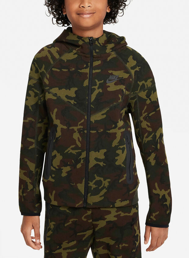 FELPA TECH CAMO FULL ZIP RAGAZZO, 010 BLK, large