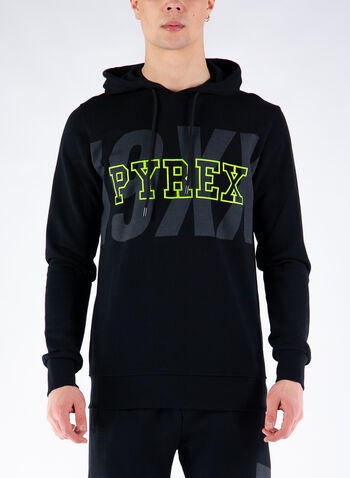 FELPA CAPPUCCIO CHIUSO LOGO, NERO, small