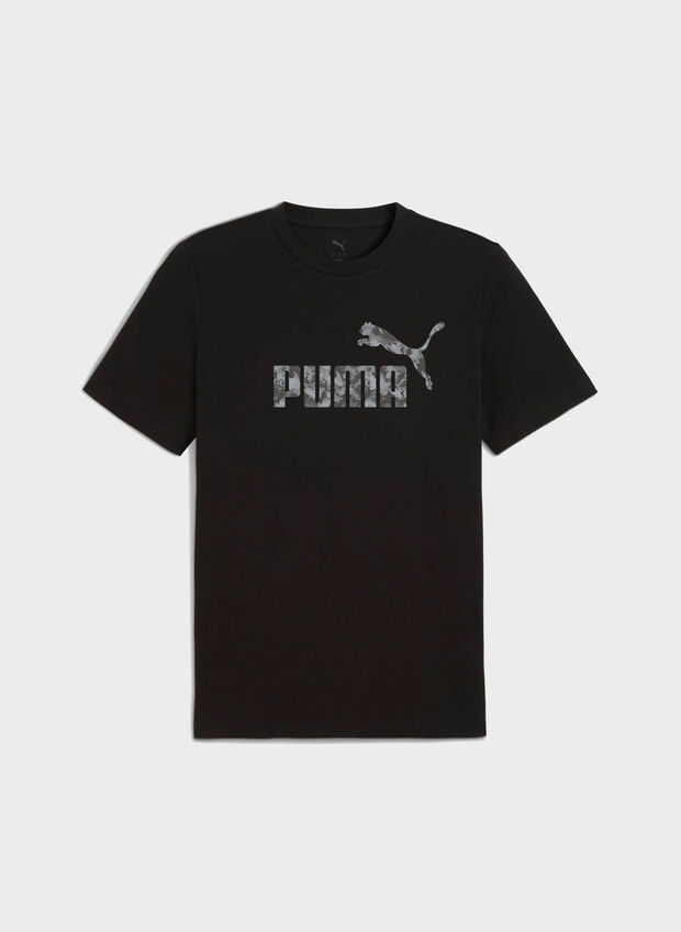 T-SHIRT ESSENTIAL CAMO LOGO RAGAZZO, 01 BLK, large