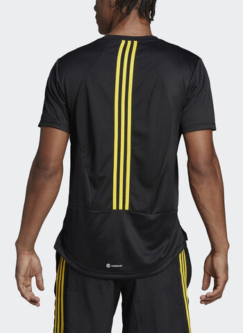 MAGLIA AEROREADY HIIT CON 3 STRISCE POSTERIORI, BLKLIME, small