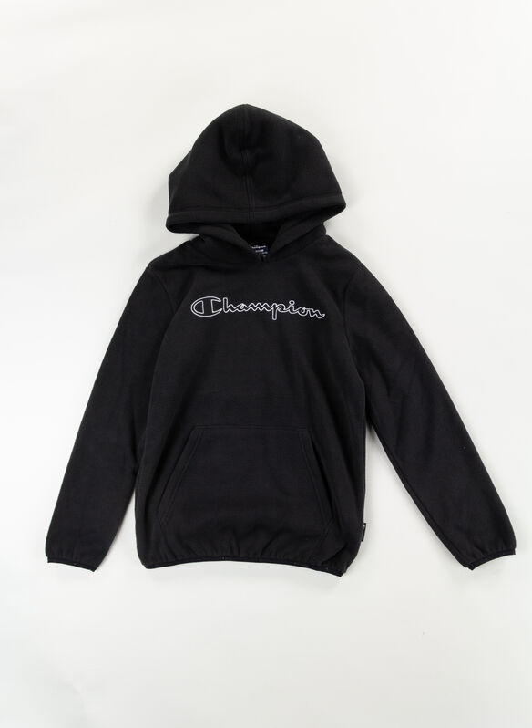 FELPA PILE CON CAPPUCCIO BIG LOGO, KK001 BLK, medium